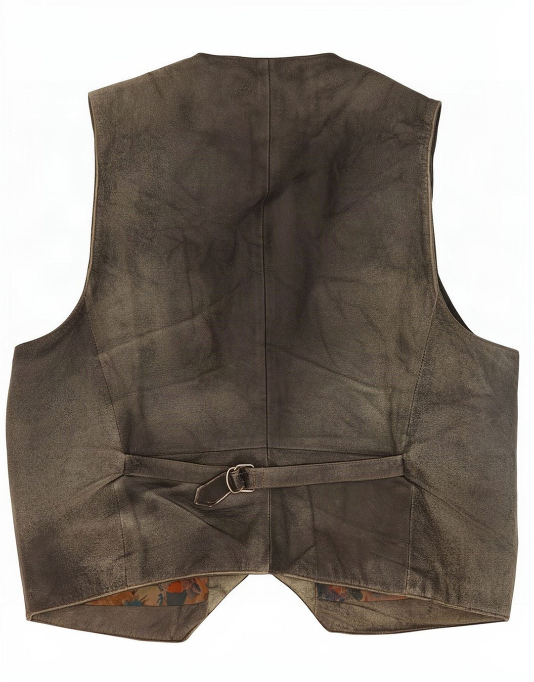 Vintage Mens Leather Waistcoat EU 52 Large Black