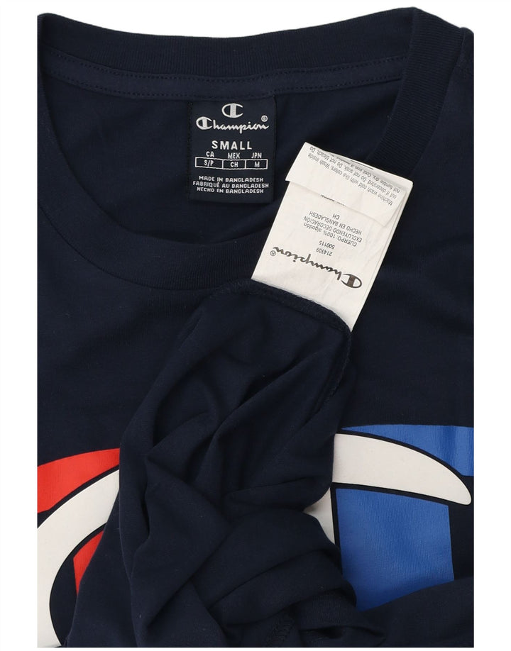 Champion Herren-T-Shirt mit Grafik, Größe S, Marineblau, Baumwolle