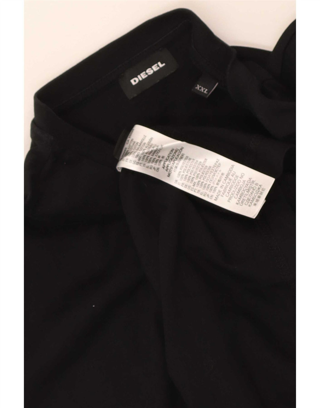 Diesel Herren Grafik T-Shirt Top 2XL Schwarz Baumwolle