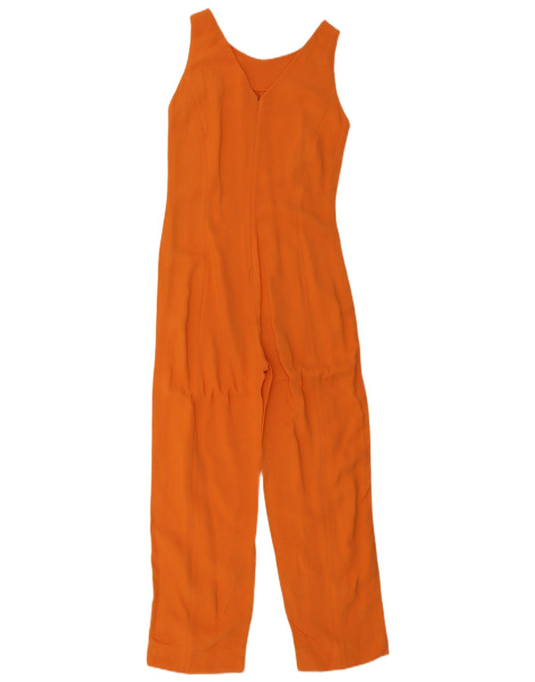 Vintage Damen Ärmelloser Overall UK 12 Mittelorange Wolle
