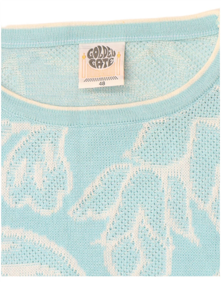 GOLDEN GATE Damen Pullover mit Rundhalsausschnitt IT 48 XL Blau geblümt