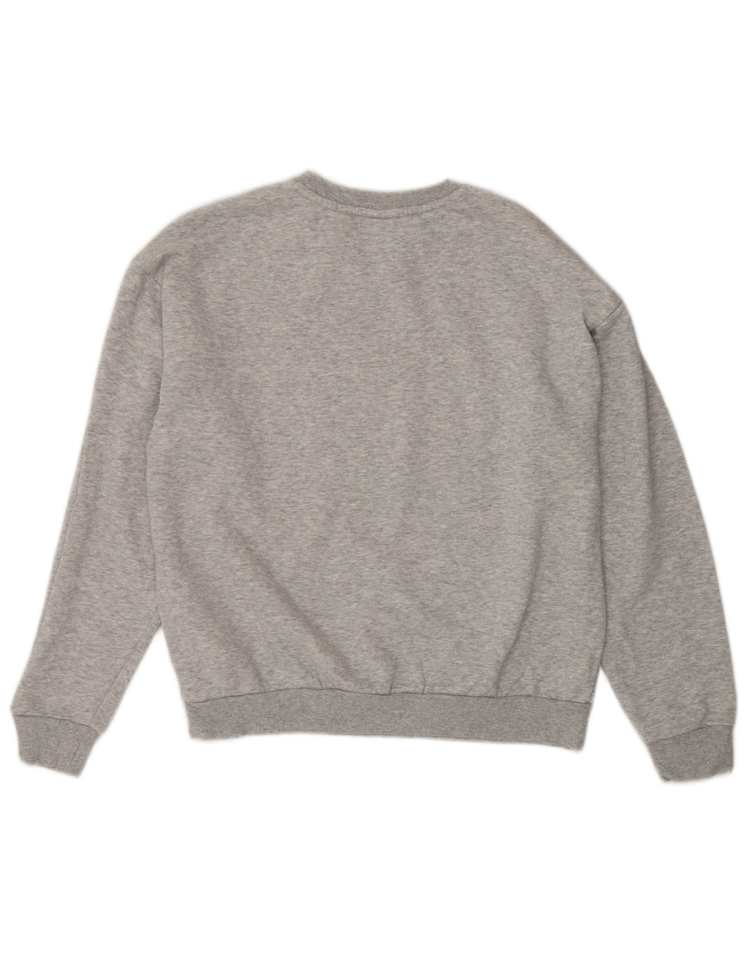 PUMA Damen Graphic Sweatshirt Pullover UK 14 Mittelgrau gefleckte Baumwolle