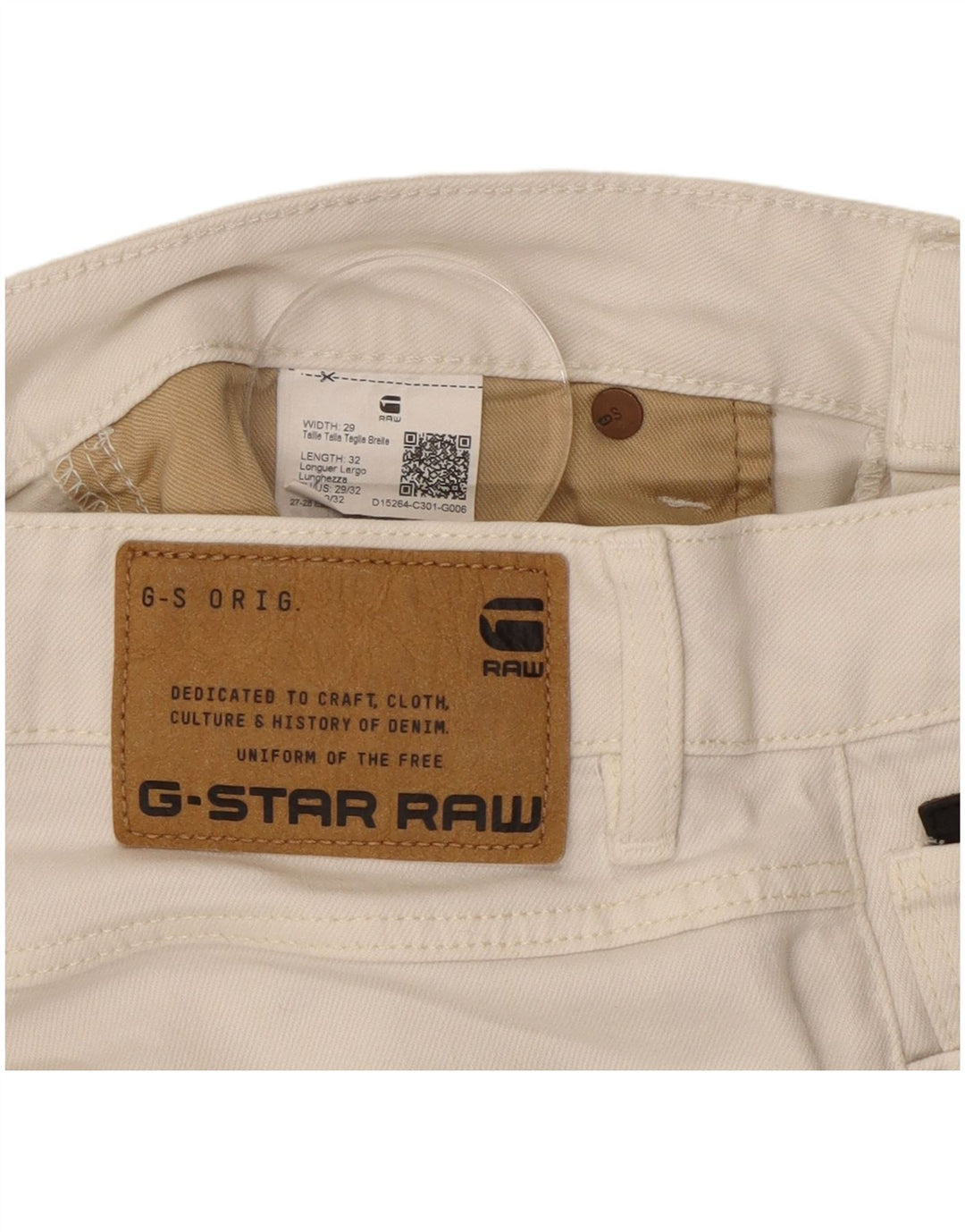 G-STAR Damen Slim Jeans W29 L29 Weiße Baumwolle