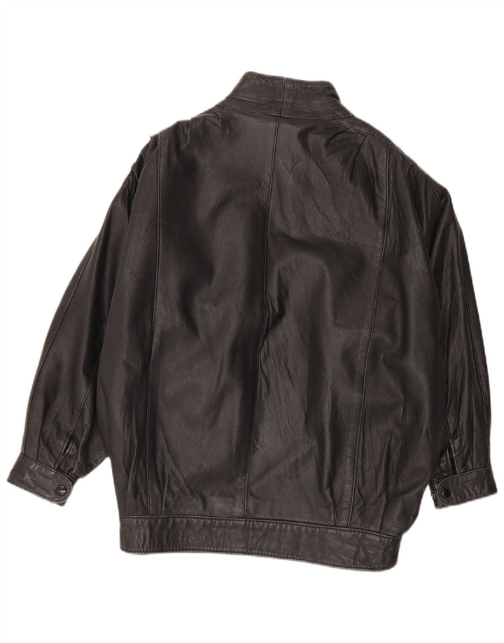 Vintage Damen Lederjacke UK 20 2XL Schwarzes Leder