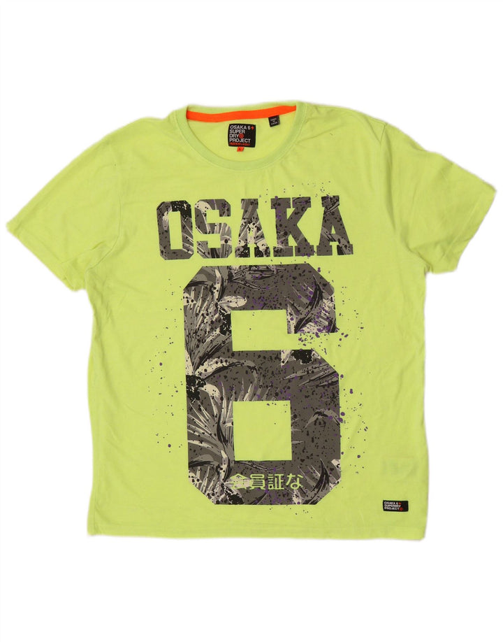 Superdry Herren Osaka Graphic T-Shirt Top 2XL Grün Polyester