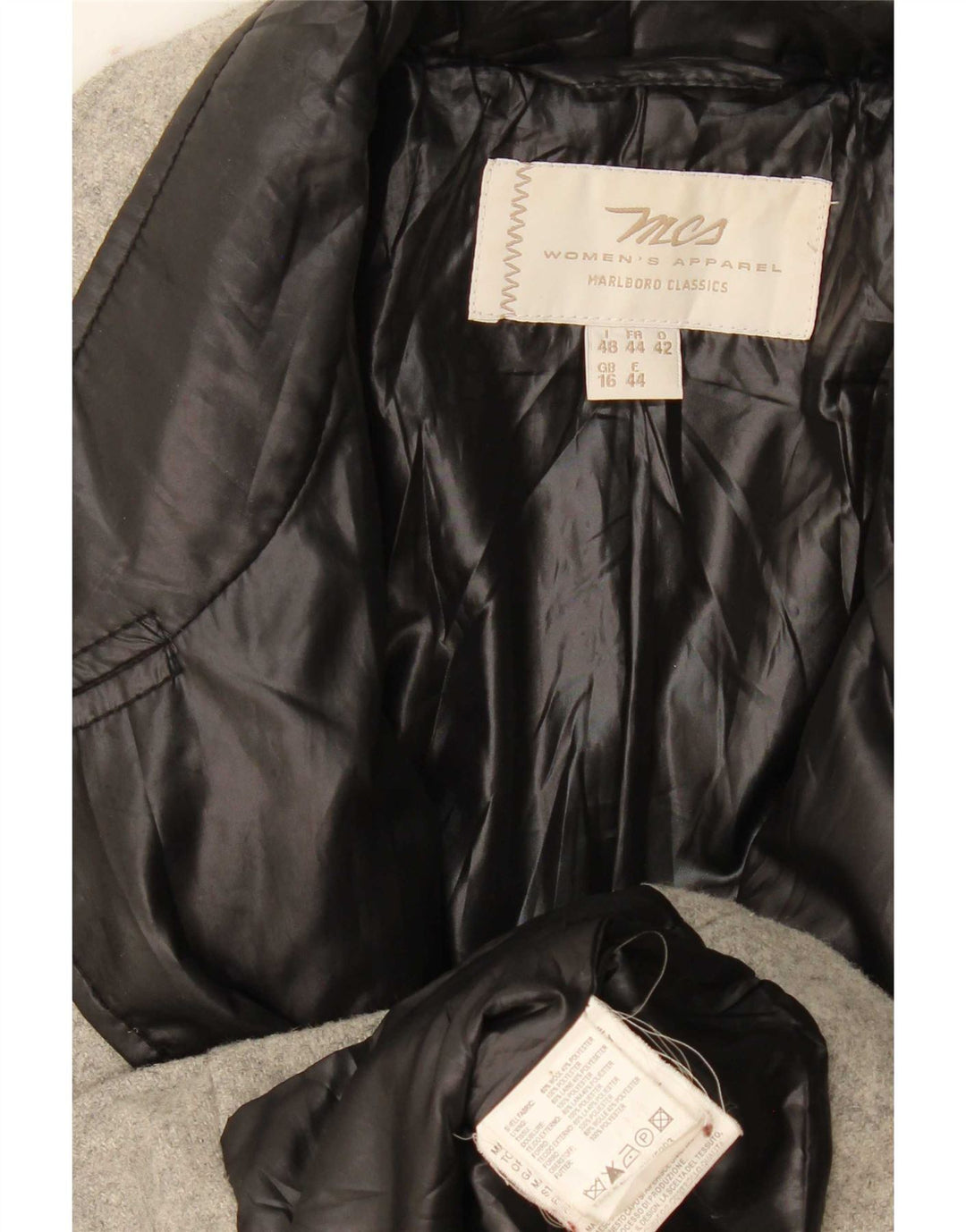 Marlboro Classics Damen-Blazerjacke, UK 16, Größe L, Grau, Farbblock
