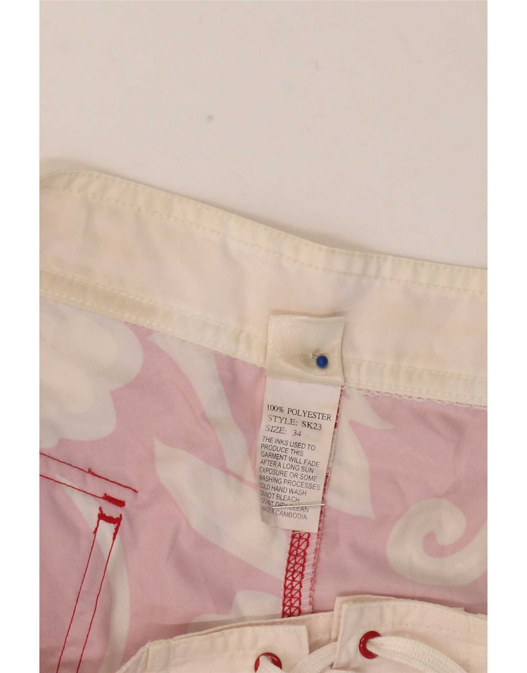 Sundek Herren-Badeshorts, groß, rotes Blumenmuster, Polyester
