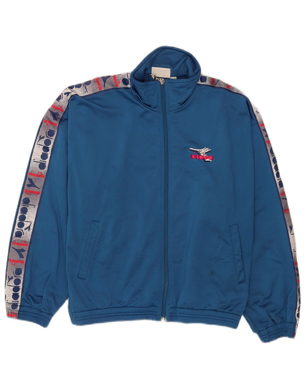 Diadora Herren-Trainingsanzugoberteil mit Grafik, UK 32 2XS, Blau, Farbblock