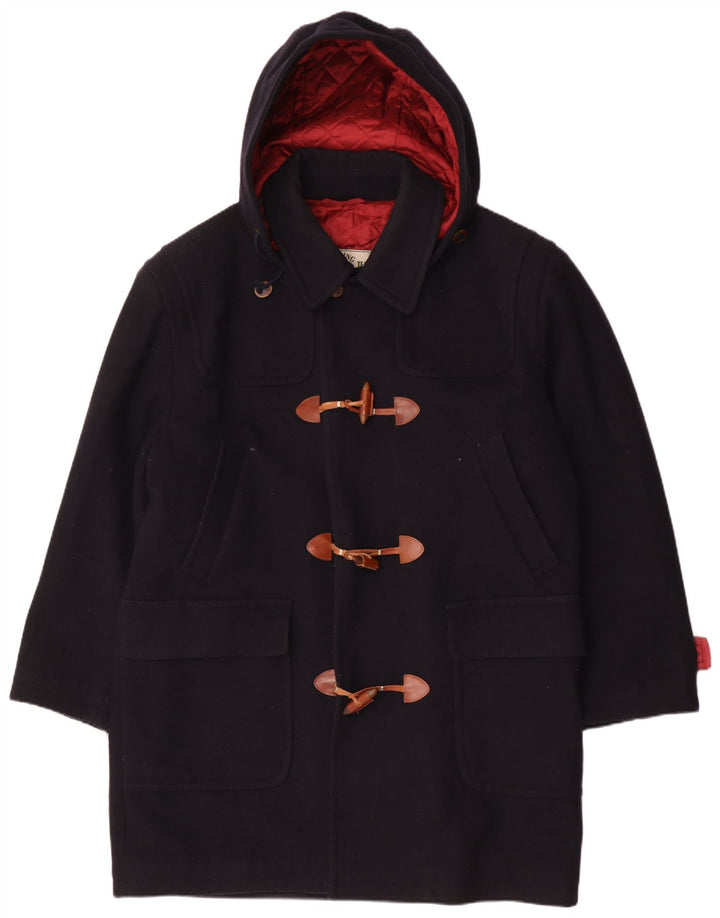 Vintage Herren Dufflecoat mit Kapuze IT 52 XL Marineblaue Wolle