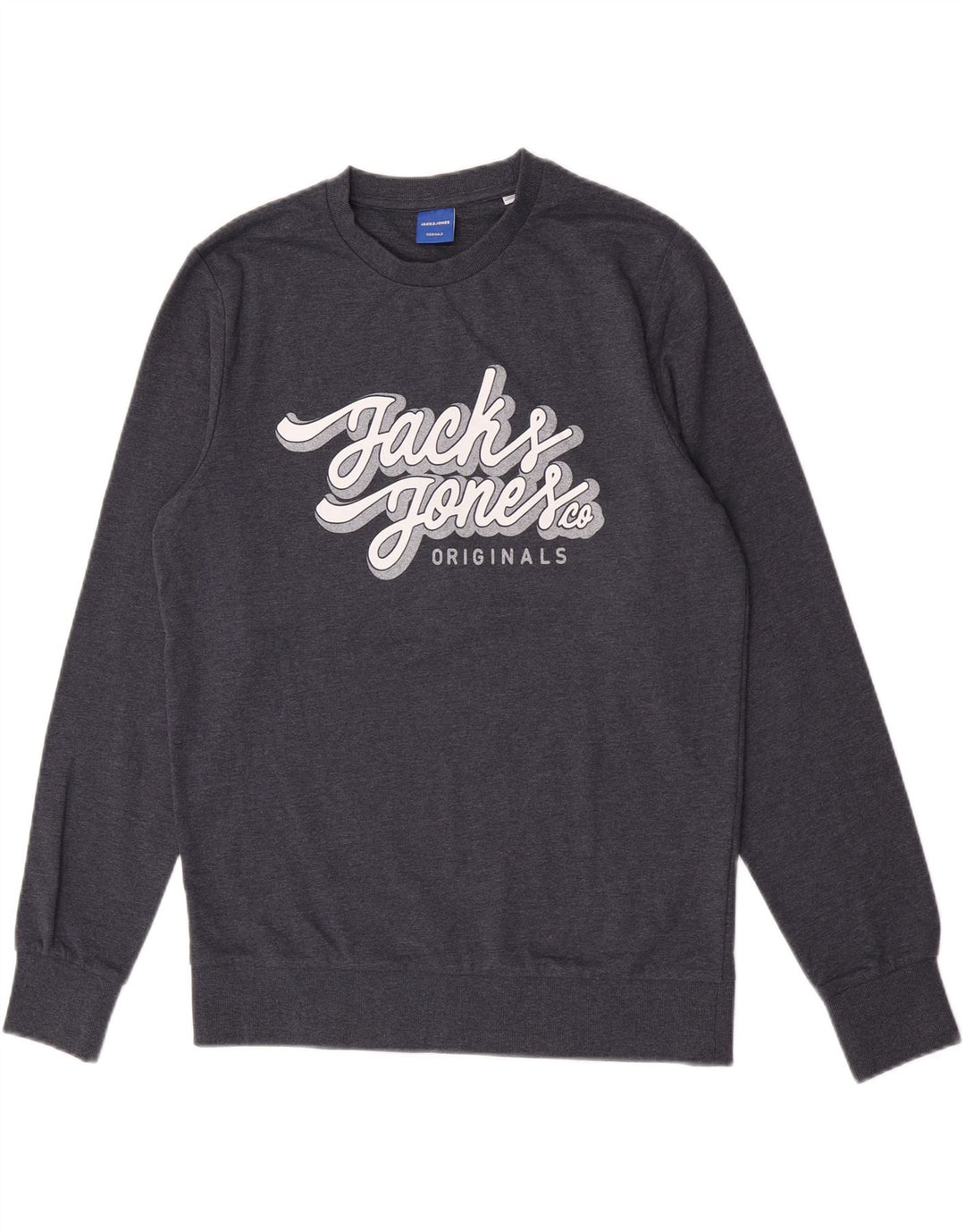 Jack & Jones Herren-Sweatshirt mit Grafik, mittelblau gefleckte Baumwolle