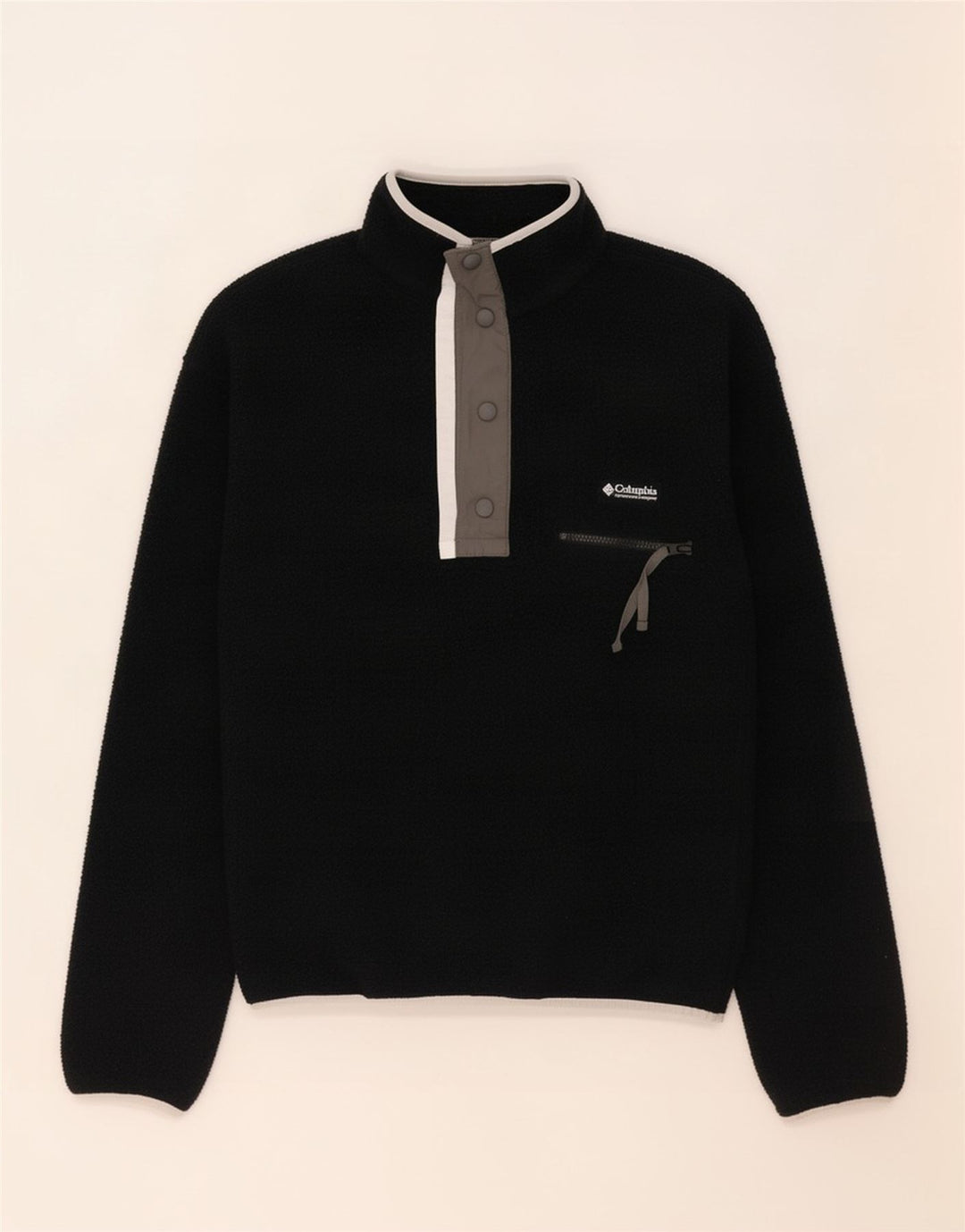Columbia Herren-Fleecepullover mit Knopfkragen, 2XS, schwarzes Polyester