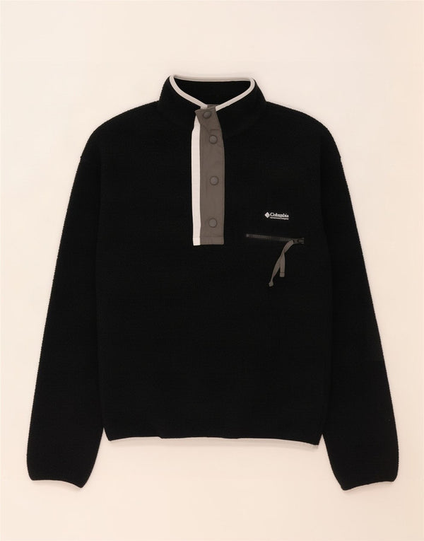 Columbia Herren-Fleecepullover mit Knopfkragen, 2XS, schwarzes Polyester
