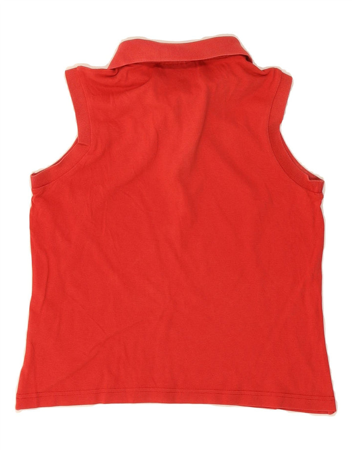DIADORA Womens Sleeveless Polo Shirt IT 42 Medium Red Cotton Vintage Diadora and Second-Hand Diadora from Messina Hembry 