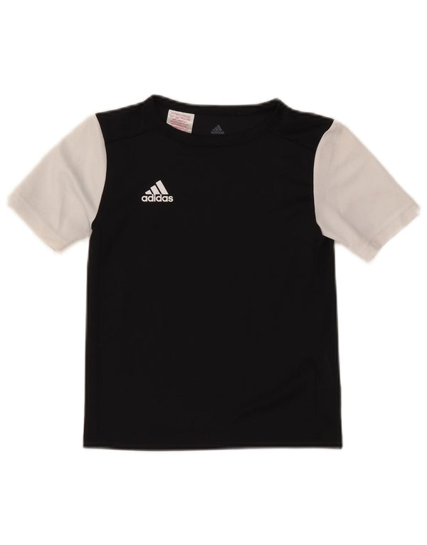 Adidas Jungen Climalite T-Shirt Top 7–8 Jahre XS Schwarz Colourblock Polyester