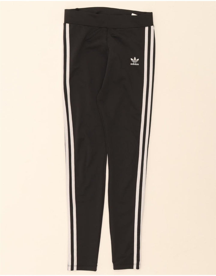 ADIDAS Womens Leggings UK 8 Small Black Polyester Vintage Adidas and Second-Hand Adidas from Messina Hembry 
