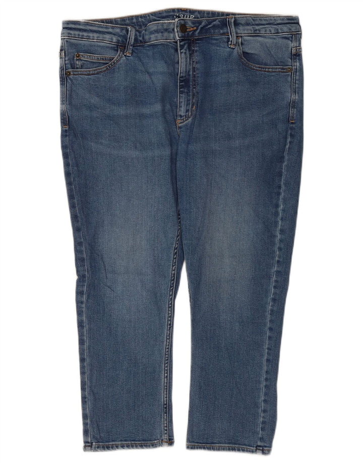 Marks & Spencer Damen Capri-Jeans, UK 16, Größe L, W36, L21, Blau, Baumwolle