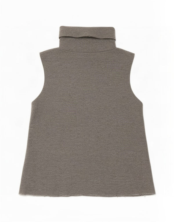 Zara Damen-Weste mit Rollkragen, Gr. 10, Größe S, grau, Polyester