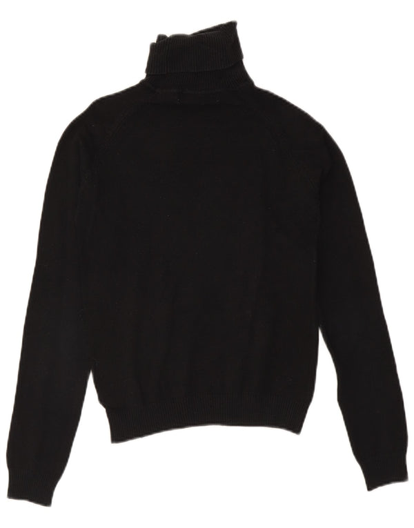 Zara Damen Crop Rollkragenpullover Pullover UK 12 Mittelschwarze Baumwolle