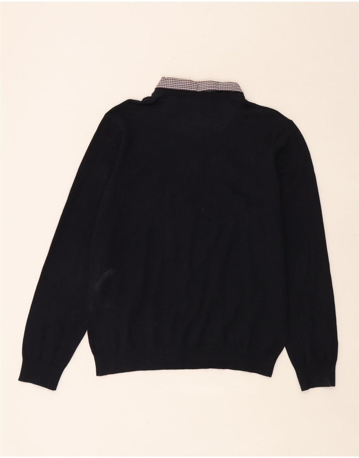 Marks & Spencer Herren Autograph Pullover mit V-Ausschnitt, groß, marineblaue Baumwolle