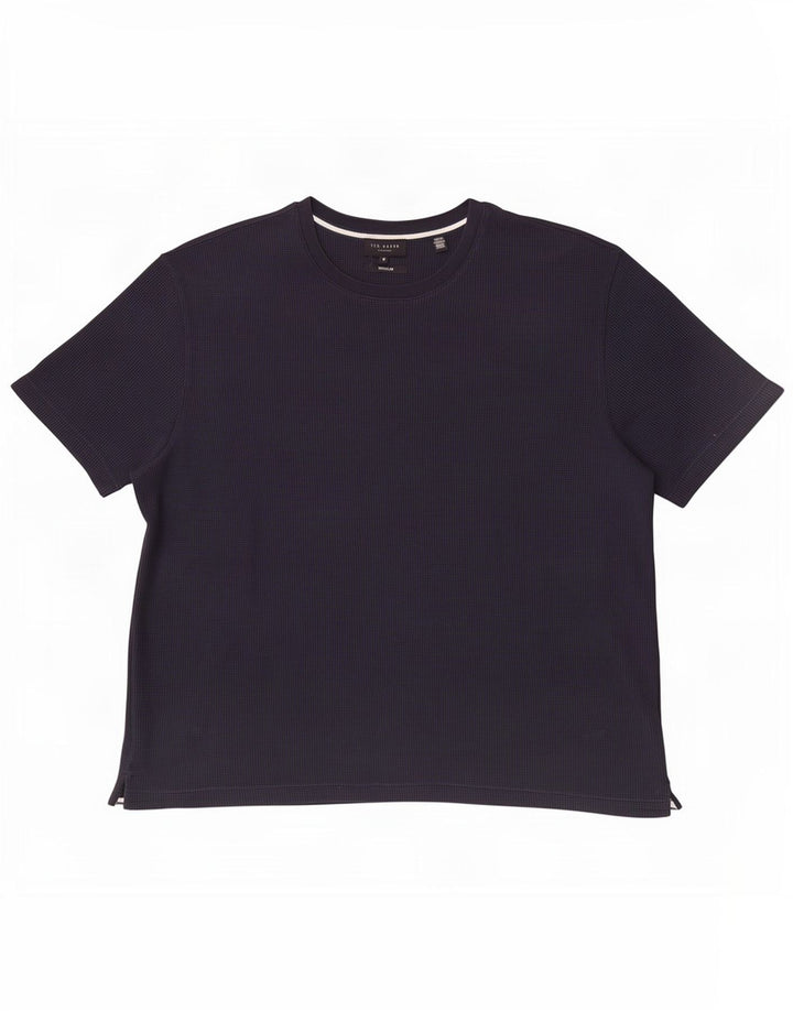 Ted Baker Herren-T-Shirt mit normaler Passform, Größe 5 XL, marineblaue Baumwolle
