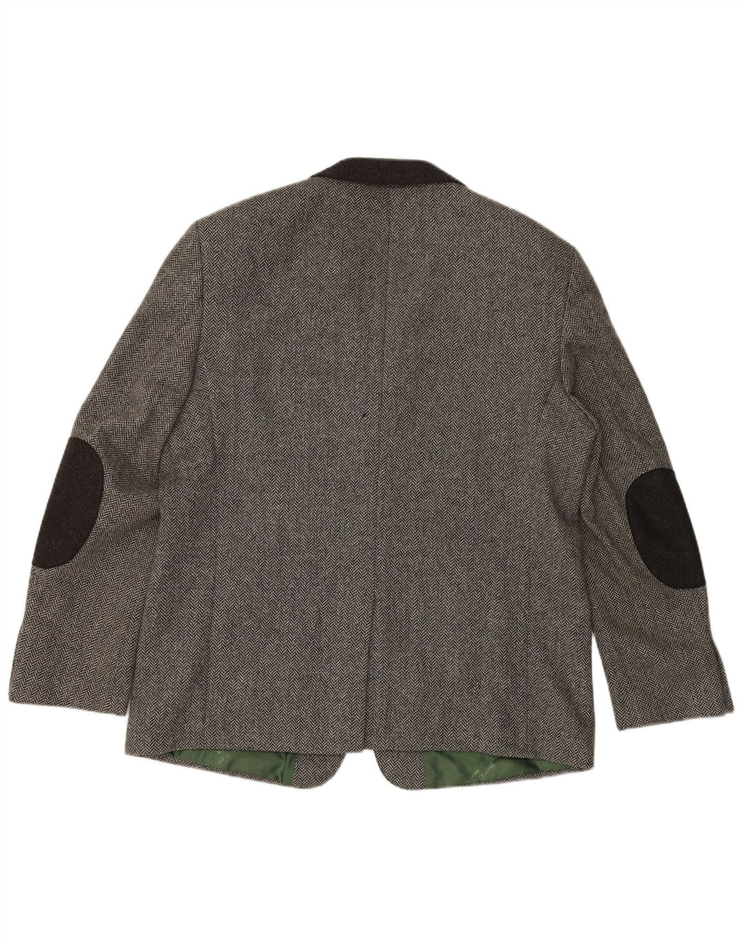 H.MOSER Herren-Blazerjacke mit 3 Knöpfen, EU 54, 2XL, graue Wolle mit Fischgrätenmuster
