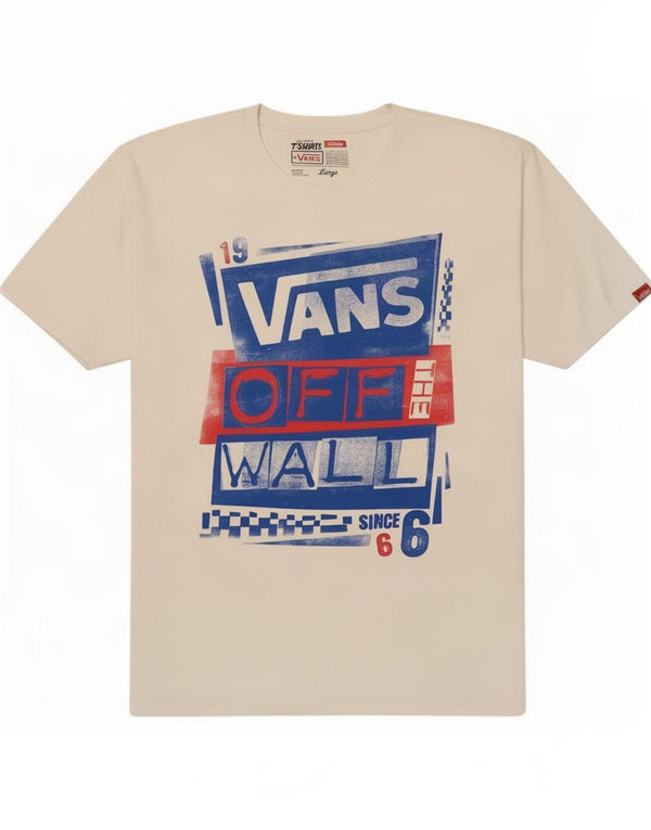 Vans Herren-T-Shirt mit klassischer Passform, Grafik, Größe L, aus weißer Baumwolle