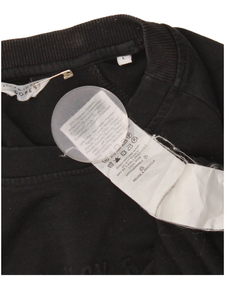 Jack & Jones Herren-Sweatshirt, Pullover, Größe L, Schwarz, Polyester