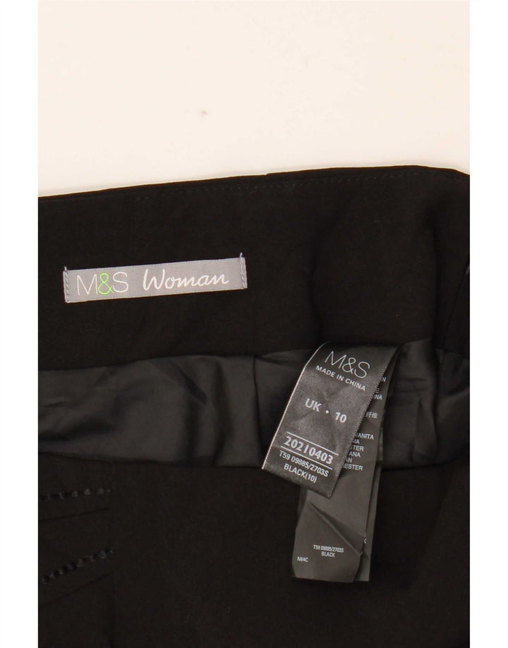 Marks & Spencer Damen Trompetenrock UK 10 Small W29 Schwarz Polyester