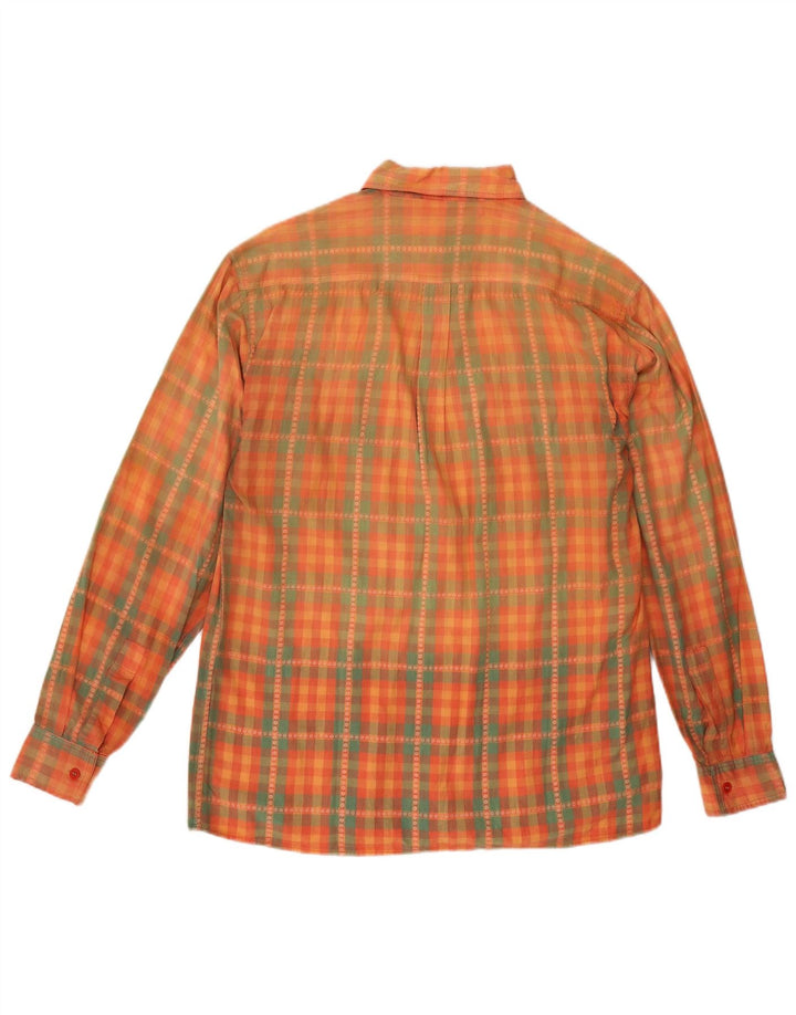 Vintage Herrenhemd Klein Orange Kariert