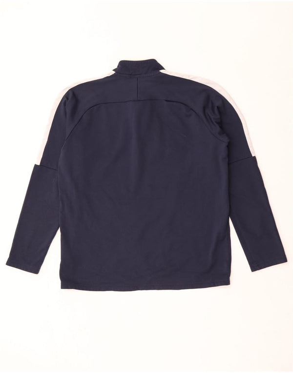 Nike Herren Dri Fit Pullover-Trainingsanzug-Oberteil, mittelgroß, Marineblau, Farbblock