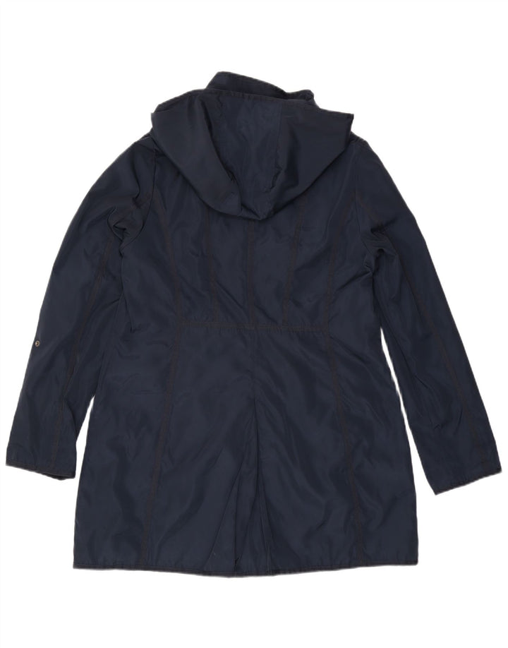 DKNY Damen-Windbreaker-Mantel mit Kapuze, UK 16, Größe L, Marineblau, Polyester