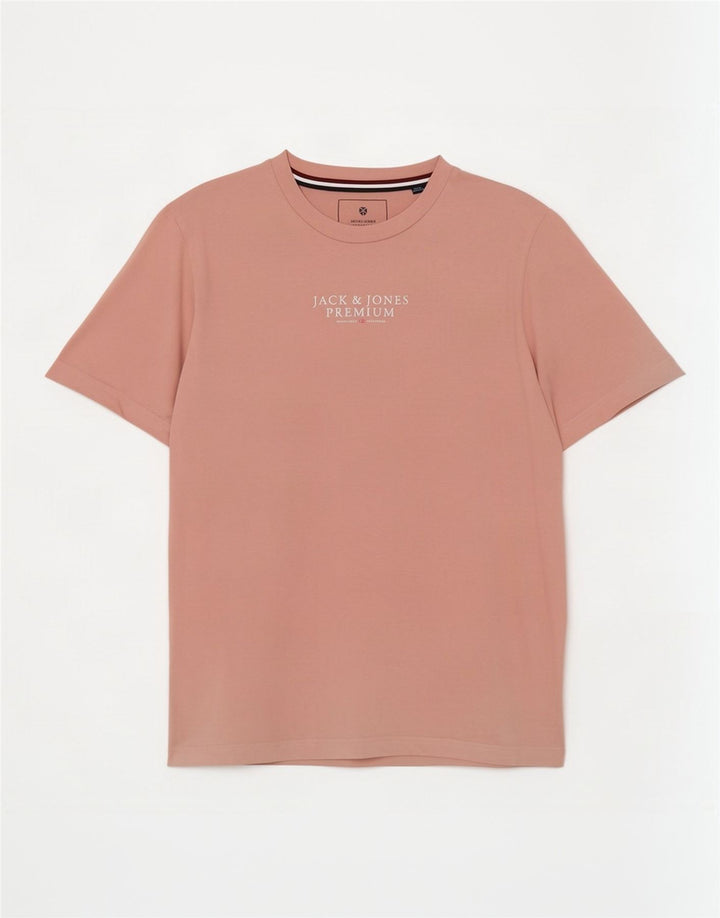 Jack & Jones Herren-T-Shirt mit Grafik, Mittelrosa, Baumwolle