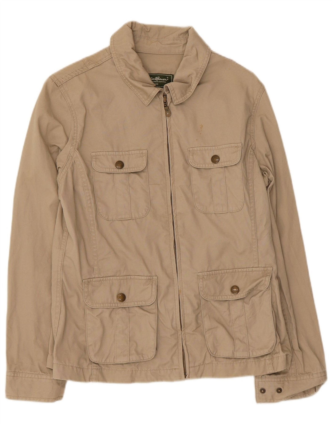 Eddie Bauer Damen Utility-Jacke UK 12 Mittelbeige Baumwolle