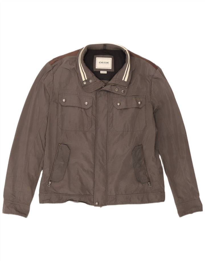 Geox Herren Bomberjacke UK 46 3XL Grau Polyester
