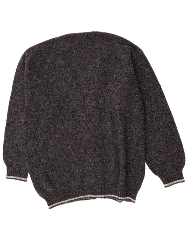 Vintage Herren Cardigan Pullover IT 54 XL Graue Wolle