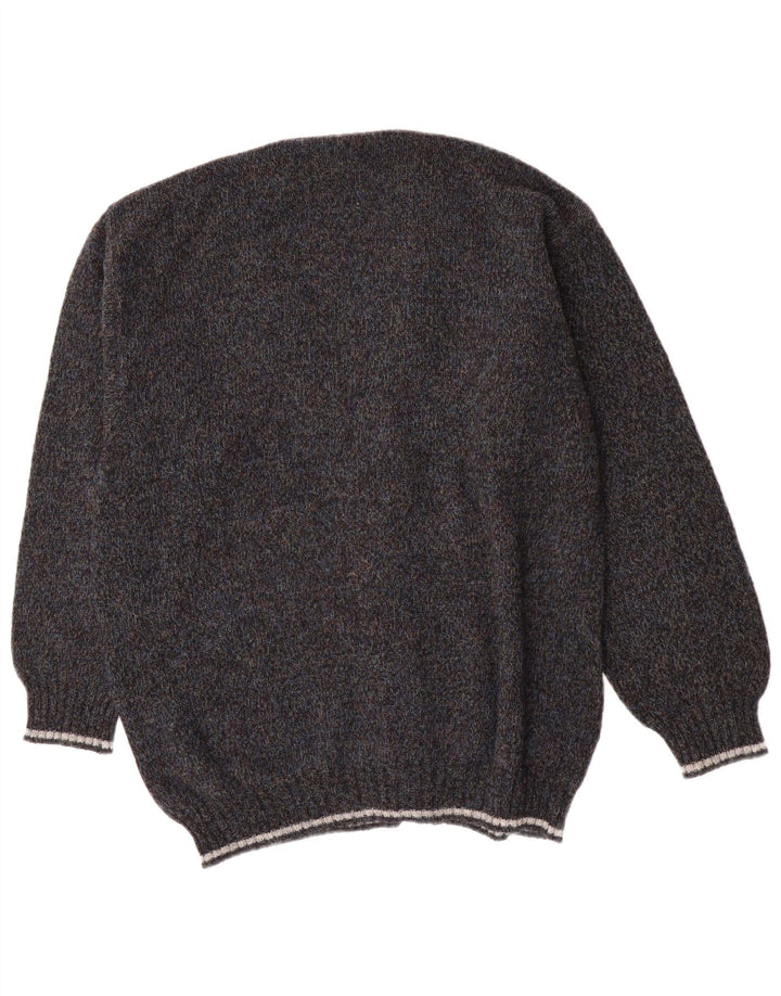Vintage Herren Cardigan Pullover IT 54 XL Graue Wolle