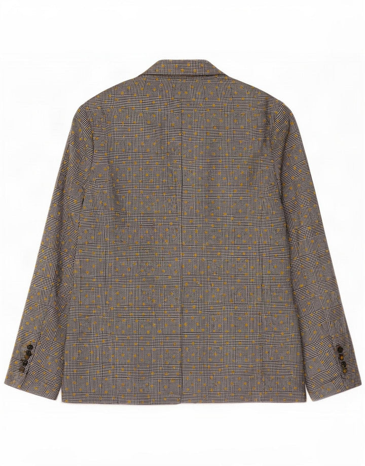Boden Damen-Zweireiher-Blazerjacke UK 16 Large Grey Houndstooth