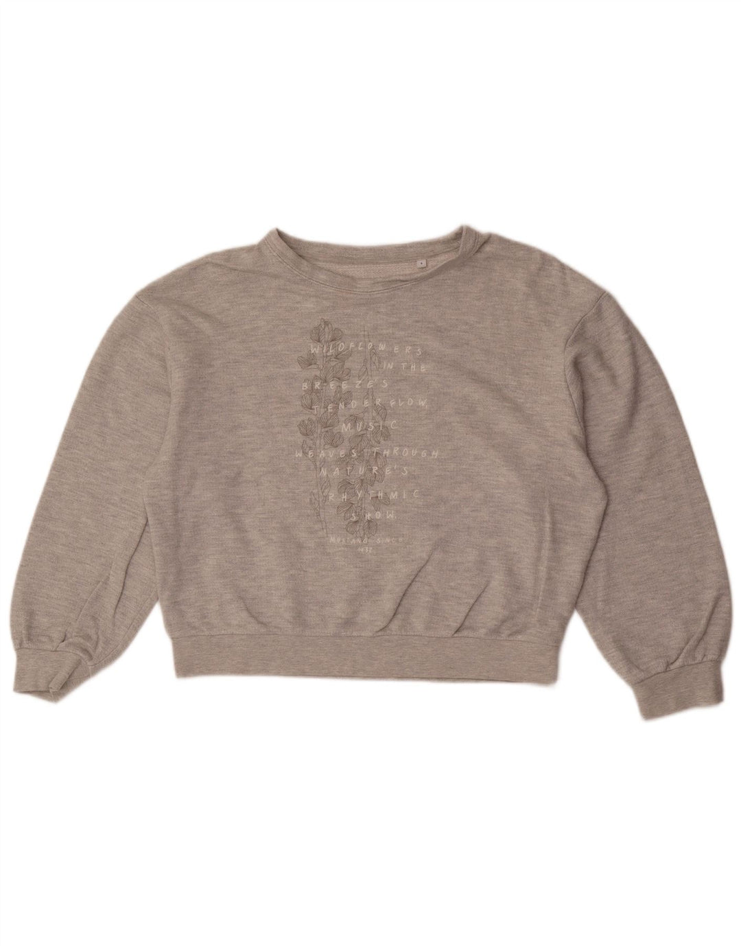 Mustang Womens Graphic Oversized Sweatshirt Pullover UK 10 Small Grau