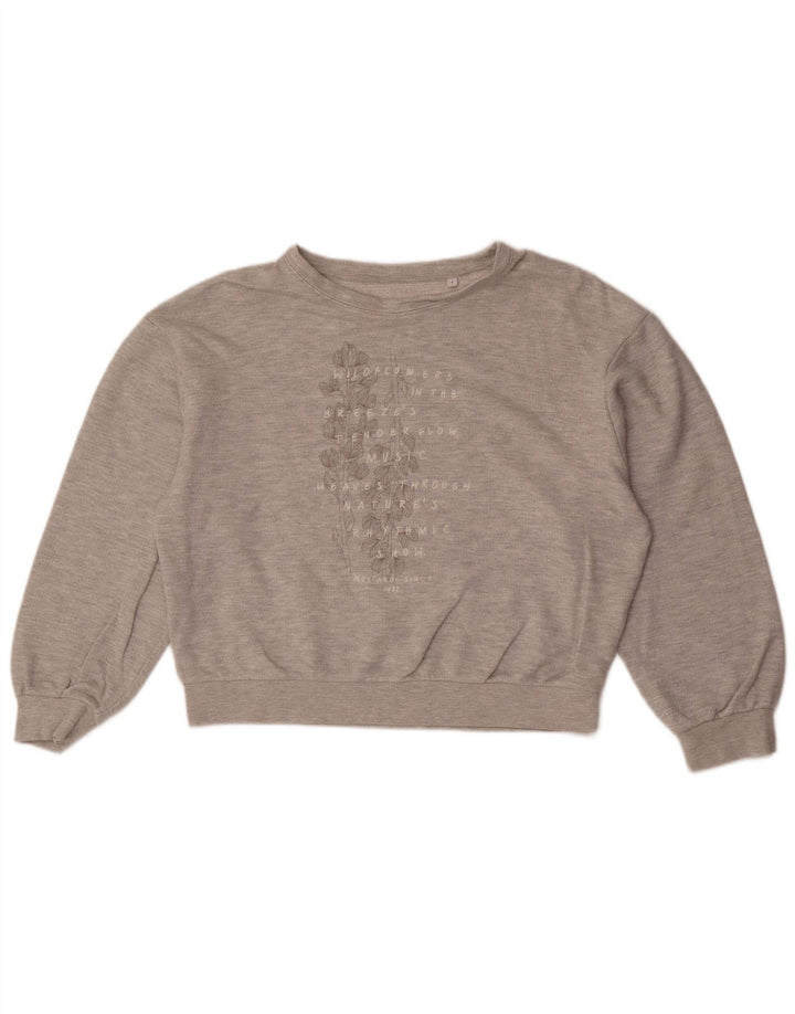 Mustang Womens Graphic Oversized Sweatshirt Pullover UK 10 Small Grau