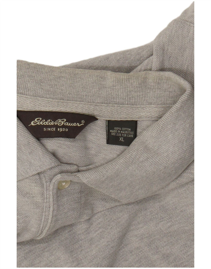Eddie Bauer Herren Poloshirt XL Grau Baumwolle