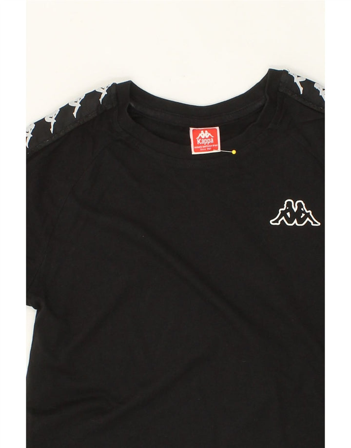 KAPPA Womens Graphic T-Shirt Top UK 12 Medium Black Cotton Vintage Kappa and Second-Hand Kappa from Messina Hembry 