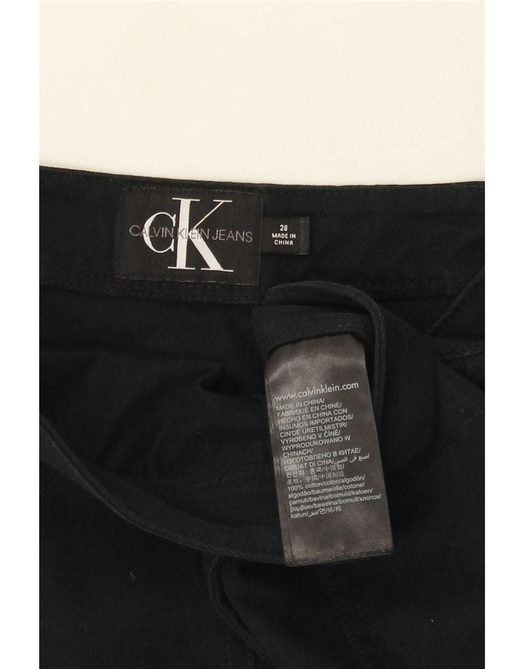 Calvin Klein Jeans Damen Mini-Jeansrock W28 Mittelmarineblaue Baumwolle