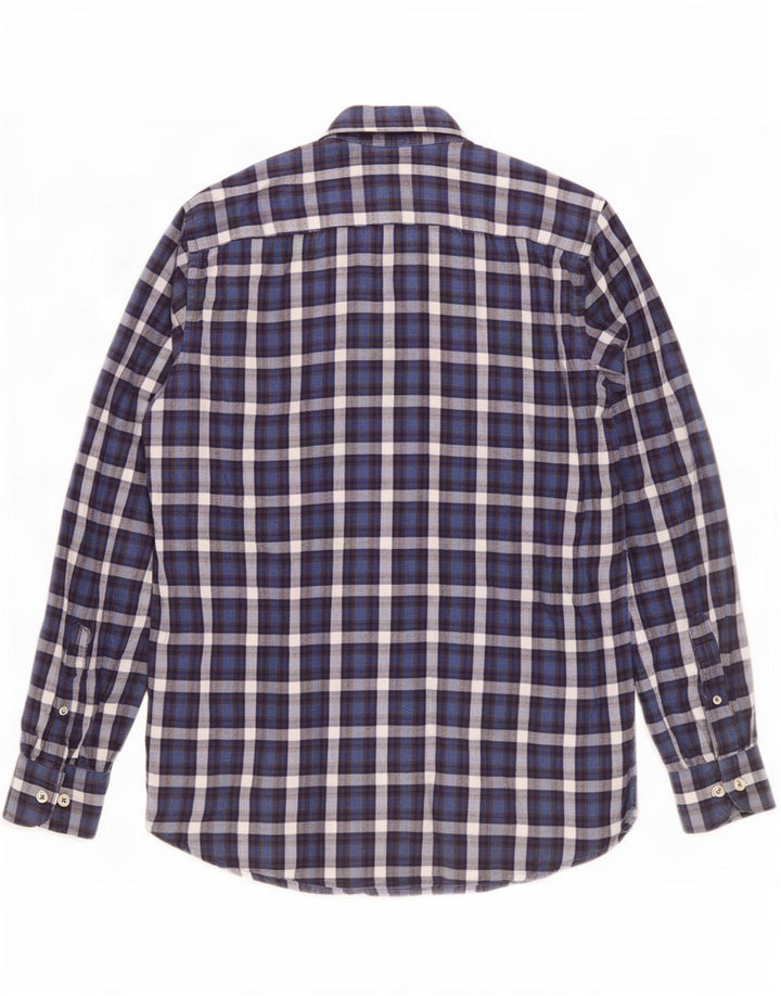 Carrera Herren-Flanellhemd mit normaler Passform, mittlere marineblaue Karo-Baumwolle