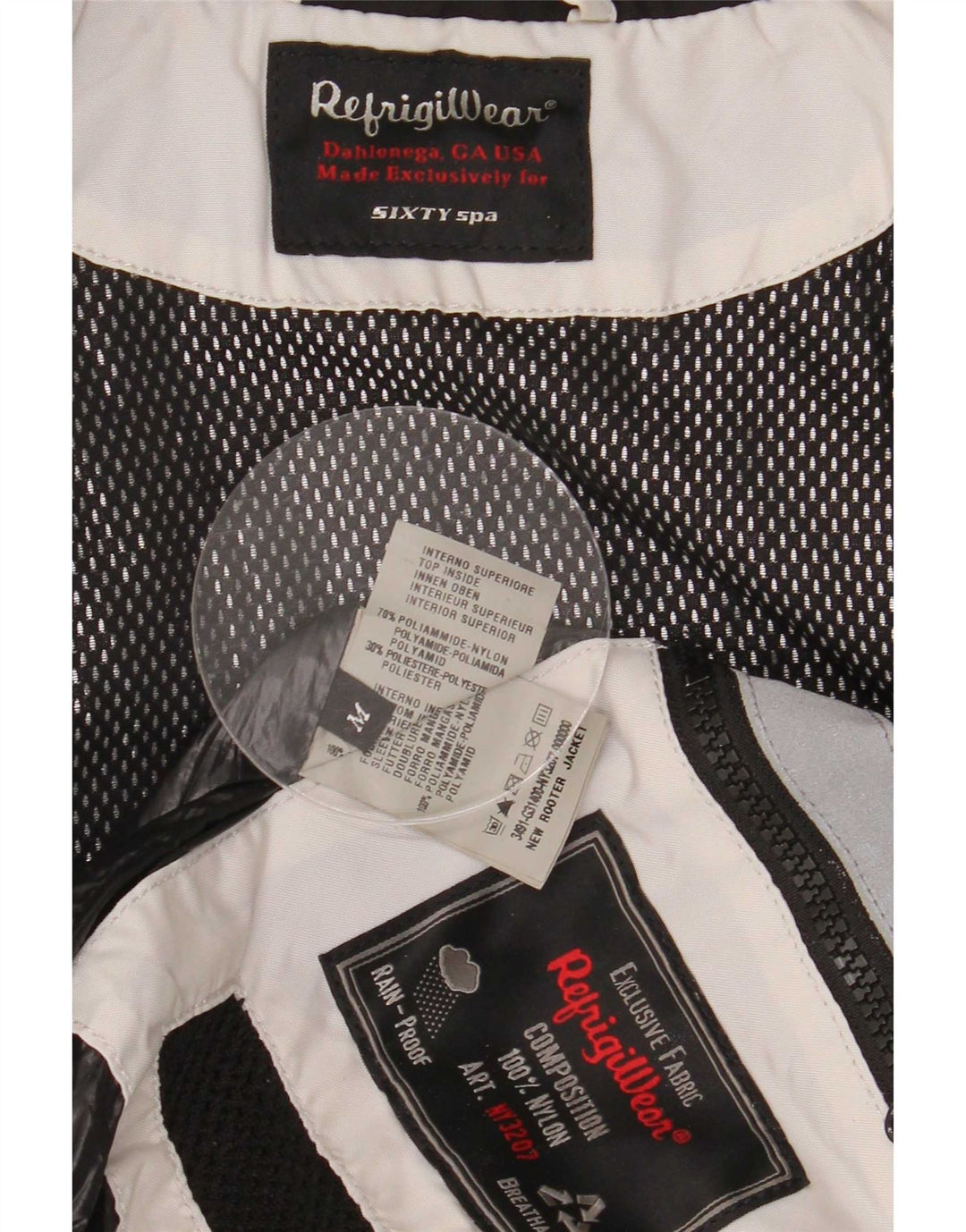 Refrigiwear Herren Bomberjacke UK 38 Medium Off White Colourblock Polyamid