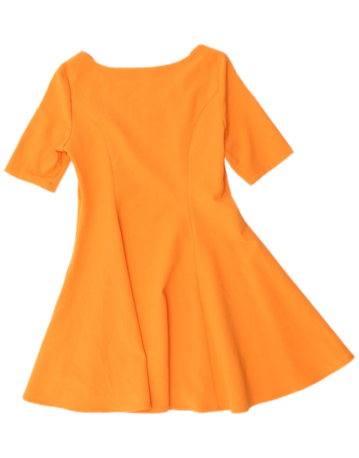 Vintage Damen A-Linie Kleid UK 12 Medium Orange