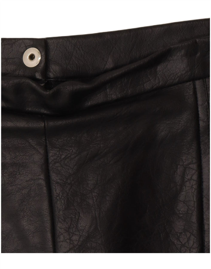 VINTAGE Damen Lederrock W28 Mittelschwarzes Leder