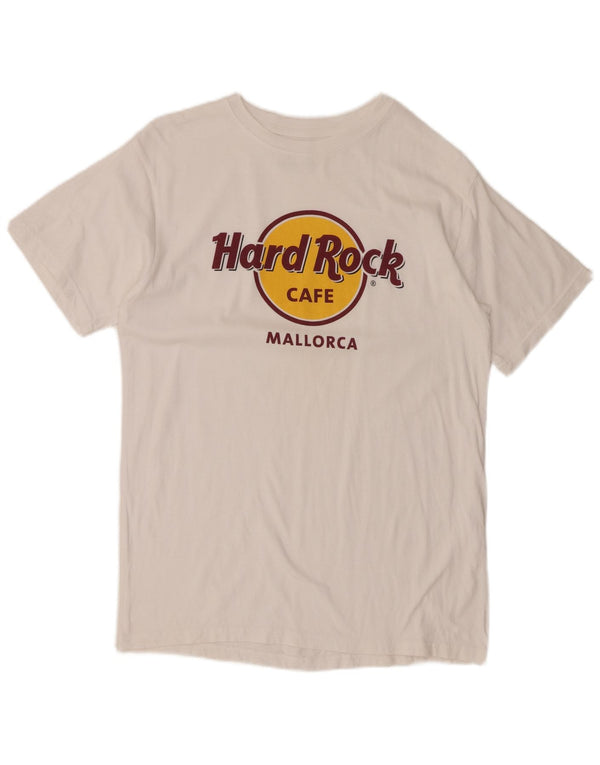 Hard Rock Cafe Herren Mallorca Graphic T-Shirt Top UK 14 Mittelweiße Baumwolle