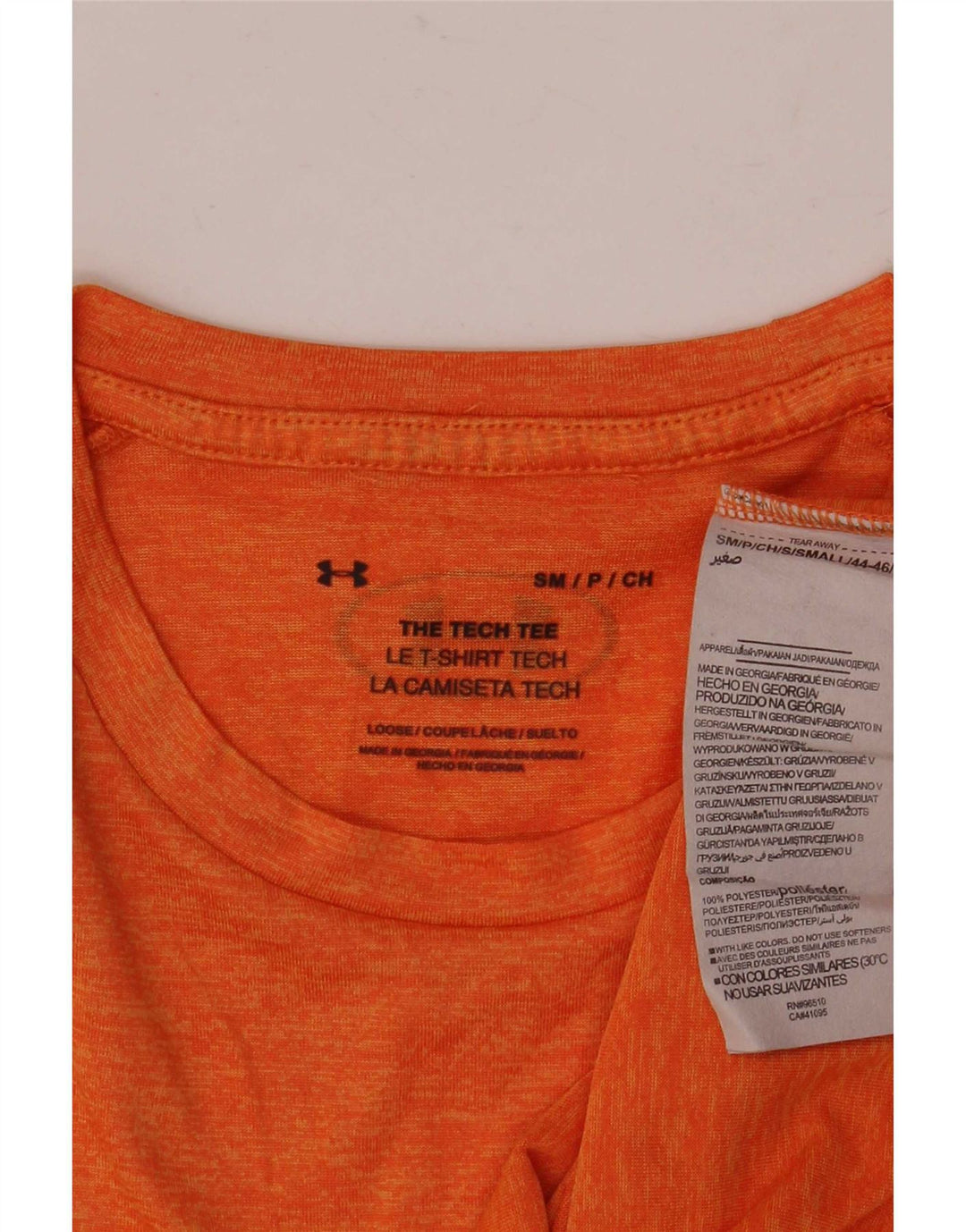 Under Armour Herren The Tech Tee T-Shirt Top Small Orange Polyester