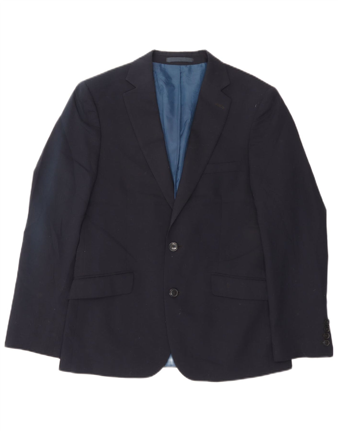 Marks & Spencer Herren-Blazer mit 2 Knöpfen, UK 38, mittelmarineblaue Wolle