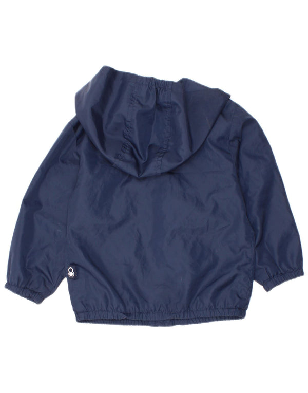 Benetton Baby-Jungen-Regenjacke mit Kapuze, 18–24 Monate, marineblaues Polyester